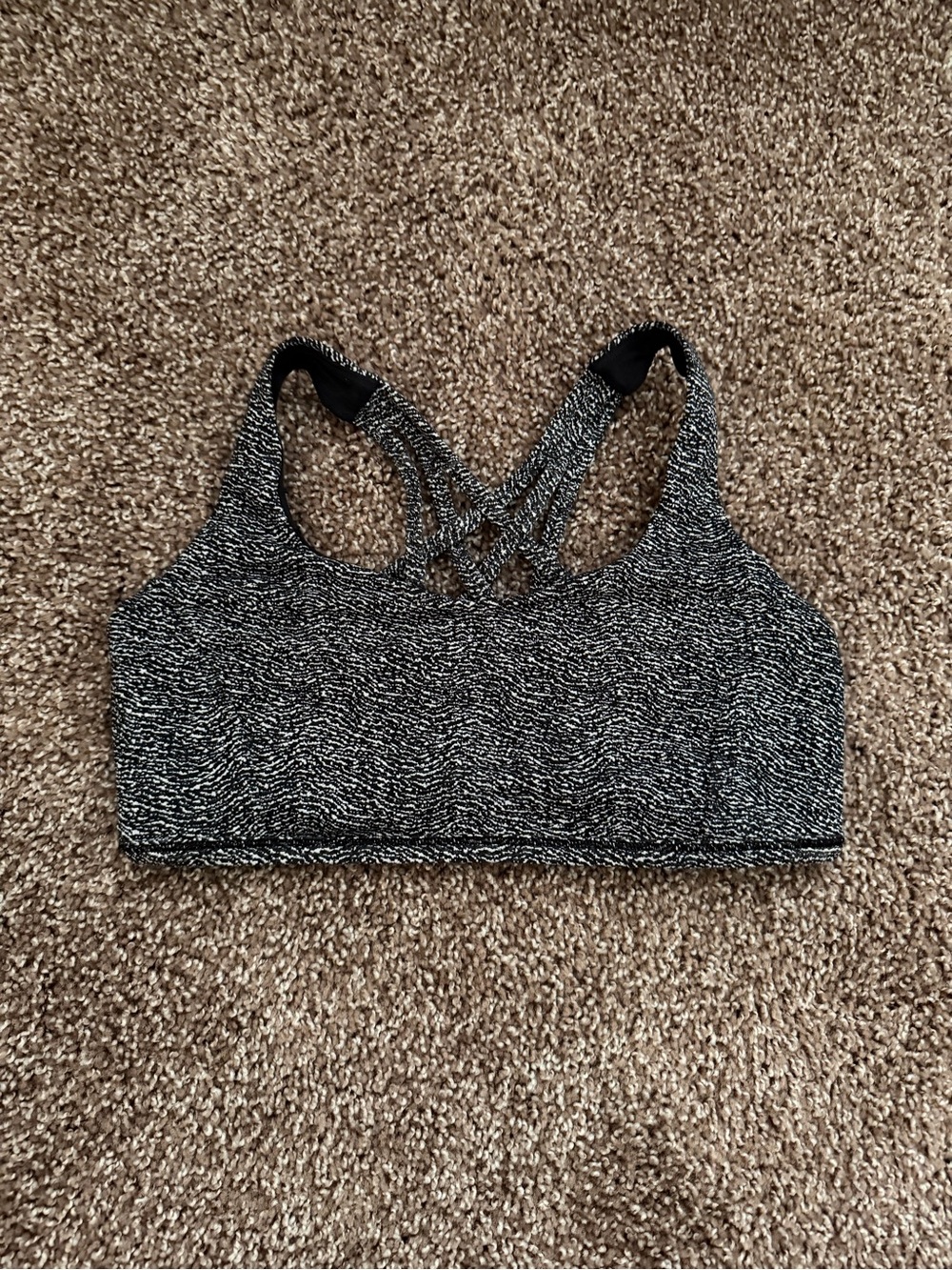 lululemon athletica Black & White Marled Strappy Back Sports Bra